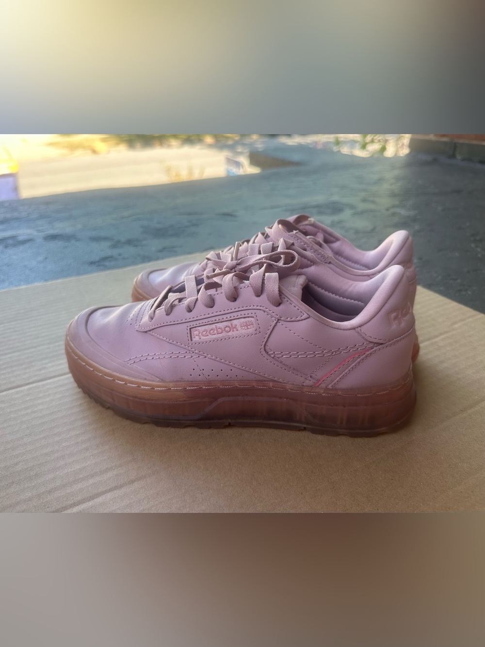 Reebok Women’s Pink Leather Low-Top Sneakers